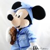 Peluche Mickey DISNEY STORE pijama azul osita gorra de noche 42 cm