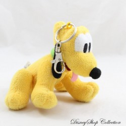 Keychain plush dog Pluto DISNEYLAND PARIS Mickey collar green 10 cm