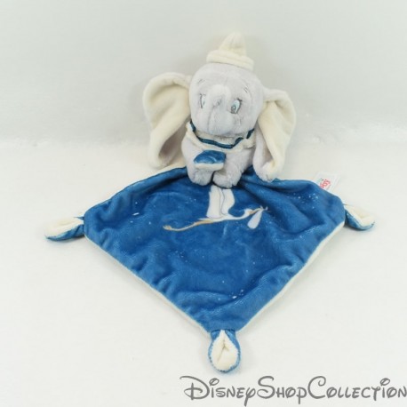 Piatto peluche Dumbo DISNEY BABY cicogna diamantata elefante grigio blu 34 cm
