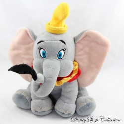 Peluche elefante Dumbo DISNEYLAND PARIS piuma nero rosso collare Disney 20 cm