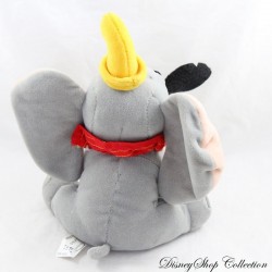 Plush elephant Dumbo DISNEYLAND PARIS feather black red collar Disney 20 cm