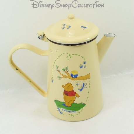 Caffettiera smaltata Winnie the Pooh DISNEYLAND PARIS honeypot beige effetto vecchio