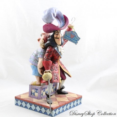 Figura Jim Shore Capitan Uncino e Mr Fly TRADIZIONI DISNEY Peter Pan " Attenzione " resina 30 cm