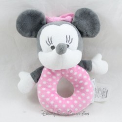 Mouse rattle Minnie DISNEY STORE BABY pink polka dots white