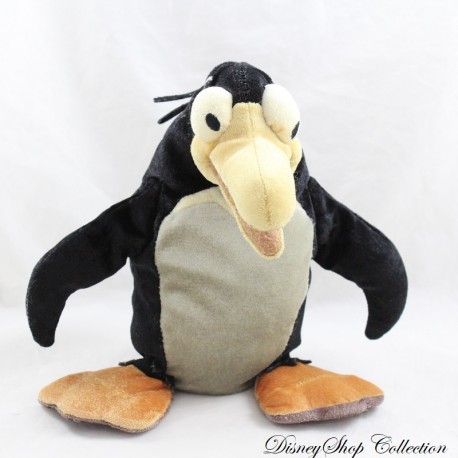 Pingüino de punta de peluche DISNEY STORE La pequeña siréne 2 negro amarillo 24 cm
