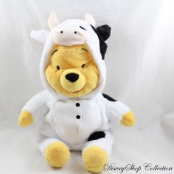 Peluche Winnie the Pooh DISNEY Nicotoy disfrazado de vaca blanca negra 32 cm