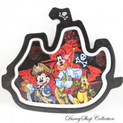 Placa de plástico Mickey DISNEYLAND PARIS Goofy Plutón barco Piratas del Caribe