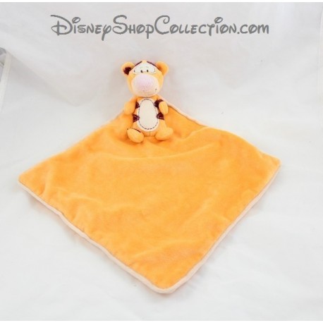 Doudou flach Tigrus DISNEY NICOTOY Orange 3D 40 cm