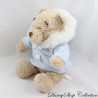 Peluche Winnie l'Ourson DISNEY STORE manteau hiver bleu blanc cool Pooh 23 cm