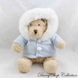 Peluche Winnie the Pooh DISNEY STORE abrigo de invierno azul blanco fresco Pooh 23 cm