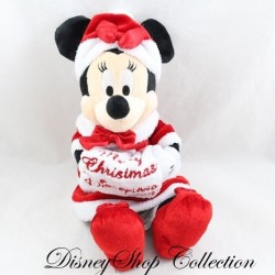 Peluche Minnie DISNEYLAND RESORT PARIS Noël Christmas robe rouge Disney 27 cm