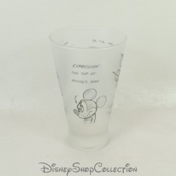 Espressioni in vetro Mickey DISNEYLAND PARIS bianco opaco schizzo disegni 14 cm