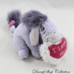 Mini plush donkey Bourriquet DISNEY Winnie the teddy bear heart embroidered I love you 12 cm