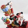 Figura trineo de resina Navidad DISNEYLAND PARIS Mickey Minnie Goofy Donald coche Viaje en coche de vacaciones 20 cm