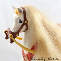 Bambola cavallo giocattolo Maximus DISNEY Rapunzel bianco oro statuina plastica 25 cm