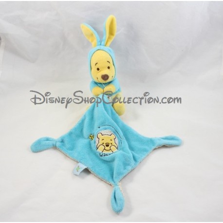 Schmusetuch Pooh NICOTOY getarnt als blaue Hase mit Taschentuch Disney