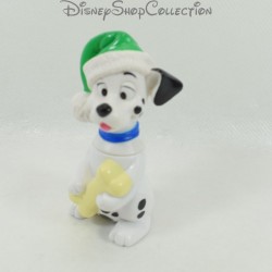 Figura cachorro de juguete MCDONALD'S Mcdo Los 101 Dálmatas sombrero de Navidad verde Disney 8 cm