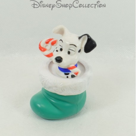 Figurine jouet chiot MCDONALD'S Mcdo Les 101 Dalmatiens botte noel verte Disney 7 cm