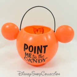 Seau à bonbons Mickey DISNEY PARKS citrouille Halloween Point me to the candy 10 cm
