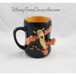 Mug en relief Tigrou DISNEY STORE tasse noir orange en céramique 