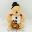 Peluche Winnie the Pooh DISNEY STORE muñeco de nieve con sombrero y reno 24 cm