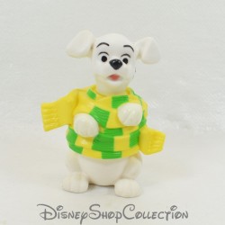 Figurine jouet chiot MCDONALD'S Mcdo Les 101 Dalmatiens écharpe jaune et verte Disney 6 cm