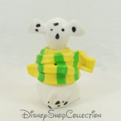 Figurine jouet chiot MCDONALD'S Mcdo Les 101 Dalmatiens écharpe jaune et verte Disney 6 cm