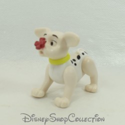 Figurine jouet chiot MCDONALD'S Mcdo Les 101 Dalmatiens noeud rouge collier jaune Disney 6 cm