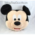 Coussin tête souris Mickey DISNEY STORE grandes oreilles noir beige 45 cm