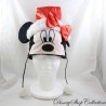 Cappello Minnie DISNEY GIFI Effetto Natale paillettes orecchie rosso bianco pompon 40 cm