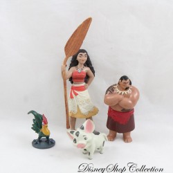Lot de 4 figurines Vaiana DISNEY Vaiana Chef Tui Hei Hei et Pua playset pvc 10 cm