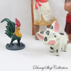 Set of 4 figurines Vaiana DISNEY Vaiana Chef Tui Hei Hei and Pua playset pvc 10 cm