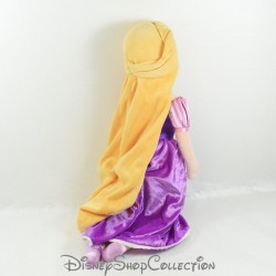 Bambola di peluche Rapunzel DISNEY STORE abito viola principessa capelli biondi 51 cm