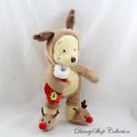 Peluche Winnie the Pooh DISNEY STORE travestita da renna con calzino natalizio 25 cm