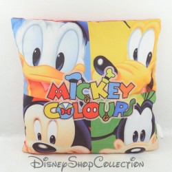 Coussin Mickey Mouse DISNEY Mickey Colours amis de Mickey carré 40 cm