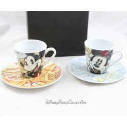 Set of DISNEY Egan Mickey and Minnie coffee cups