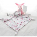 Doudou mouchoir Porcinet DISNEY BABY fleurs noeuds Disney Store 42 cm