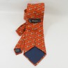 Tie Tic and Tac DISNEYLAND PARIS orange squirrel brown man 100% silk