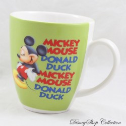 Mug Mickey and Donald DISNEY Green Mickey Mouse Donald Duck ceramic 10 cm
