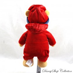 Plush Winnie the Pooh DISNEY STORE Christmas 2001 pyjamas red flake cap 21 cm