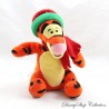 Plush Tigger DISNEY STORE hat and scarf red green Christmas 14 cm