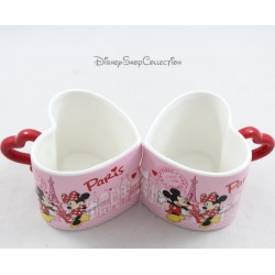 Set of 2 mugs heart Mickey Minnie DISNEY Paris Eiffel Tower