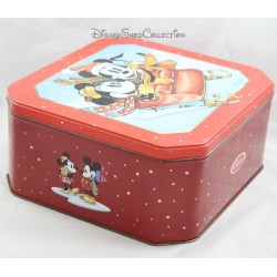 Mickey, Minnie and Pluto cookie tin DISNEY Delacre Christmas sleigh