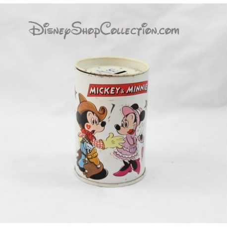 Ancienne tirelire Mickey & Minnie DISNEY tole vintage Mickey Bank 10 cm