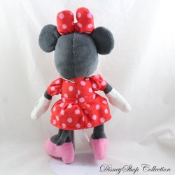 Peluche Minnie DISNEY Nicotoy robe rouge pois rose chaussures assortis 30 cm