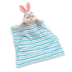 Doudou conejo Pan Pan DISNEY STORE canastilla manta rayas blanco azul Thumper 36 cm