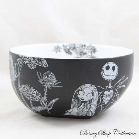 Jack Skellington and Sally Bowl DISNEYLAND PARIS Baroque The Nightmare Before Christmas Black and White Ceramic 14 cm