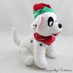 Peluche chien Patch DISNEY STORE Noël Les 101 Dalmatiens lutin Disney 20 cm