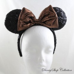 Minnie DISNEY PARKS Headband Minnie Mouse Ears Sequins Black Brown