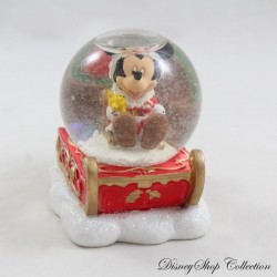 Mini snow globe Mickey DISNEY Mickey Père Noël en traineau boule à neige RARE 7 cm